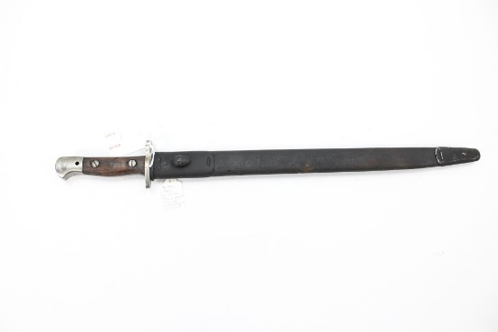 British 1907 Wilkinson SMLE MKI Bayonet with leather Scabbard 17" blade 22" OAL