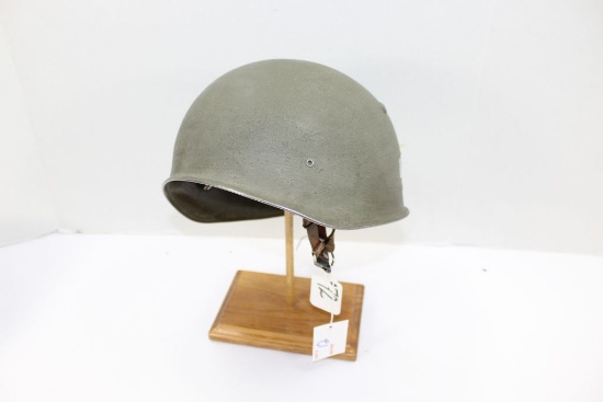 Swiss Mod 1979 steel helmet with a leather liner