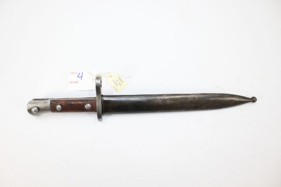 Turkey M 1935 224564  with scabbard 9.75" Blade 14.75" OAL