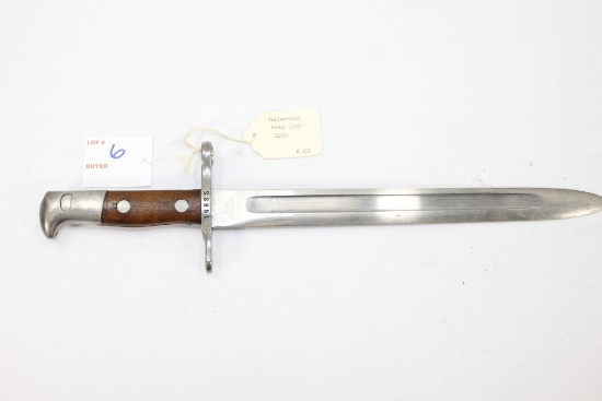 Switzerland Model 1889 22 #168 11.5" Blade 16." OAL