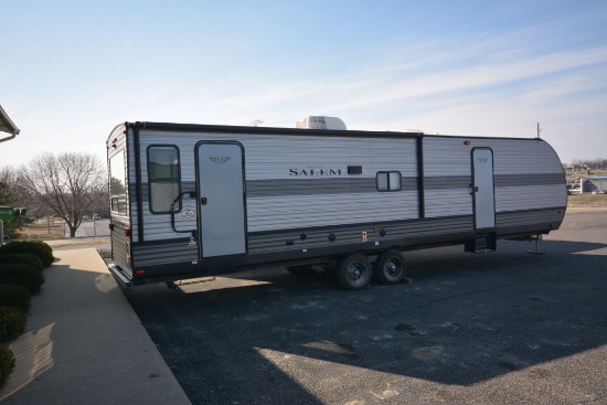2020 Forest River Salem Camper, 38' Long, 2 Entry Doors, Power Awning With LED Lighting, Interior an