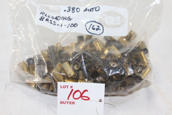 .380 Auto Brass, various mfgs, fired, stc 162 cases