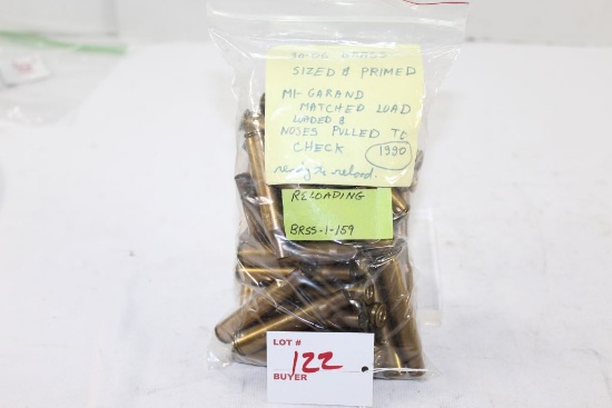 .30-06 Sized and Primed M1 Garand Match load, unknown quantity