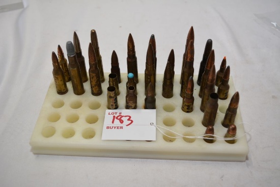 assorted rifle shells marked in ink display rounds