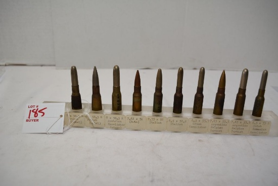 assorted rifle shells marked in ink display rounds