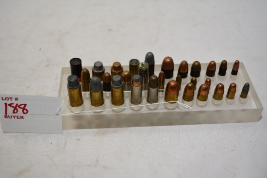 assorted handgun shells marked in ink