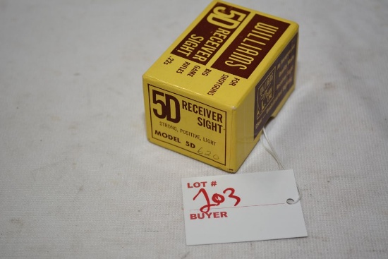 William s 5D Receiver sight for shotguns Big Game Rifles and .22s 620 appears to be NOS
