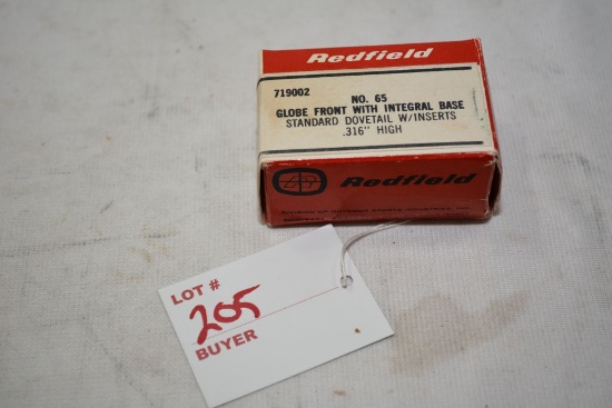 Redfield No.65 Globe front with integral base Standard Dovetail with inserts .316 high appears to be