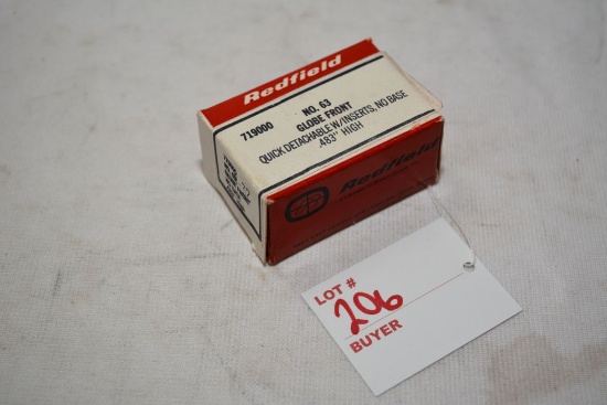 Redfield No.63 Globe front Quick detachable no base with inserts .483 high appears to be NOS