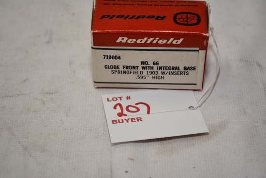 Redfield No.66 Globe Front with integral base Springfield 1903 w/inserts .595" high appear NOS