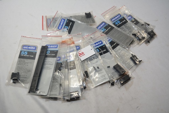 22 various weaver top mount bases for rifle scopes