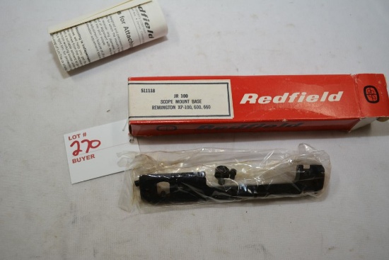 Redfield Jr 100 scope mount base Remington XP-100 600 660