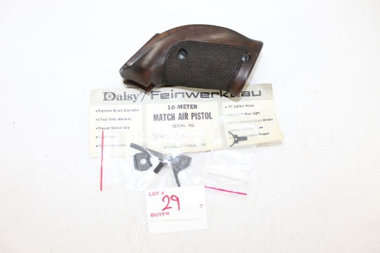 Daisy Feinwerkbau match pistol grip and tool