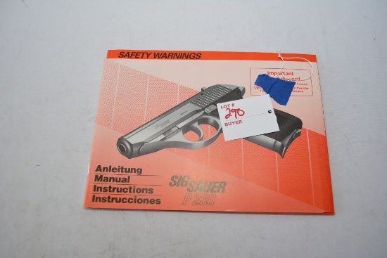 Sig Sauer P230 Manual