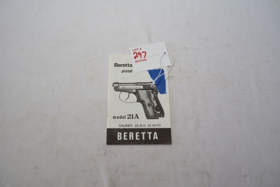 Beretta pistol model 21A .22LR or .25 Auto