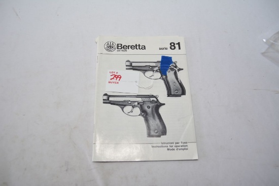 Beretta series 81 instructions for operation