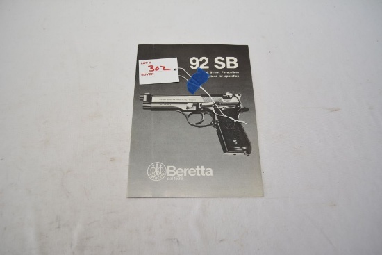 Beretta 92 SB cal. 9mm Parabellum instruction manual