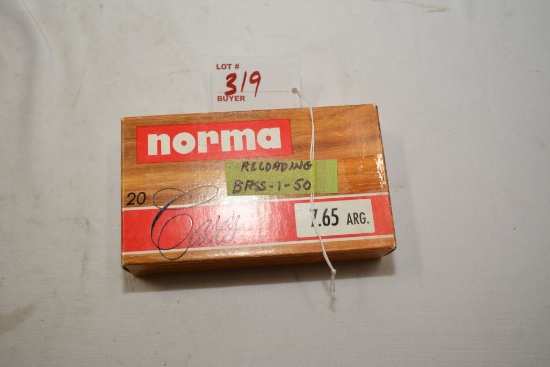 Open box 18ea Norma Unprimed 7.65 ARG brass