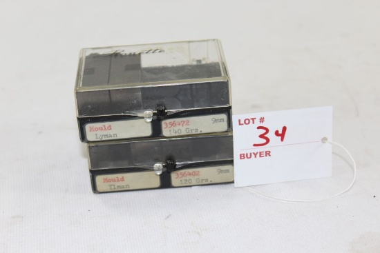 Lyman Bullet Moulds,  9mm - 120gr and 140gr x2 bid