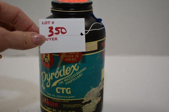 NO SHIPPING Pyrodex muzzle loading propellant CTG partial bottle