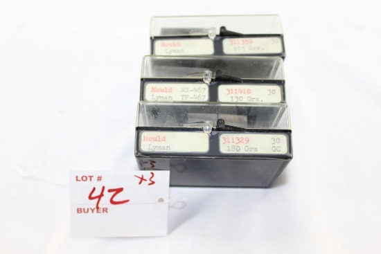Lyman Bullet Moulds, .30cal - 115gr, 130gr, 180gr, x3 bid