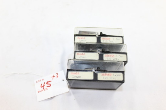 Lyman Bullet Moulds, 6.5mm - 119gr, 127gr, 141gr,  x3 bid