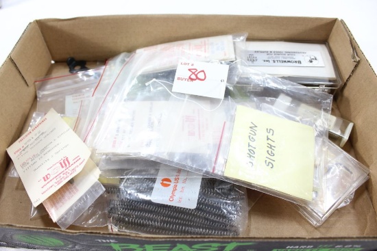 Gunsmith Special, numerous makes and models of springs, shotgun sights, stock repair pins, sight adj