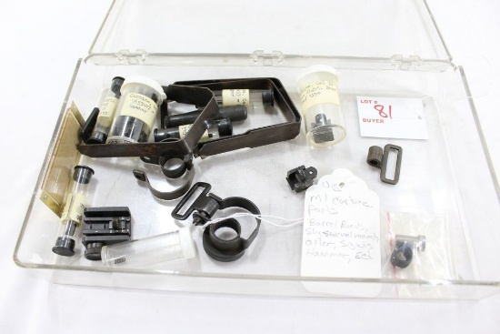M1 Carbine USGI Parts-barrel bands, sling swivel mounts, oiler, sights, hammer, etc.