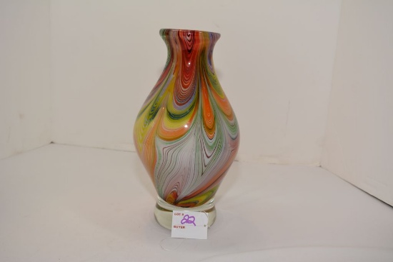 Unmarked "Murano" Hard Blown 11.5" Multi Colored Vase, Very Unusual