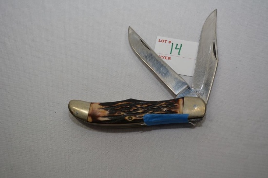 Camillus #26 2-Blade folding knife, stag handle, 4" blades