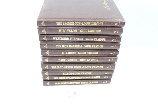 Set of 10 Leather Bound Louis L'Amour Hardcover Collection Books