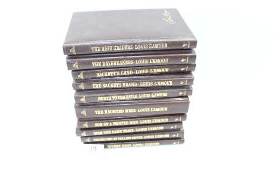 Set of 10 Leather Bound Louis L'Amour Hardcover Collection Books