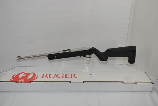 Ruger Backpacker Takedown, 22LR, Black Synthetic Stock, Stainless Steel, with Factory Scope Base; SN
