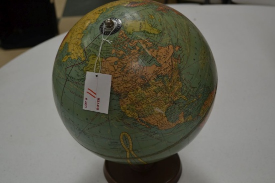 Vintage World Globe on Metal Stand