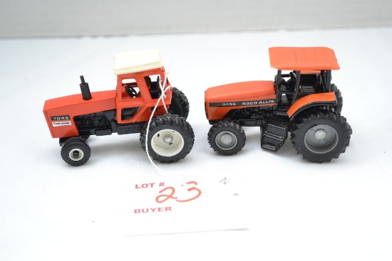 Pair of 1/64 Scale Ertl Toy Tractors including AGCO Allis 9655 and Allis-Chalmers 7045; No Box