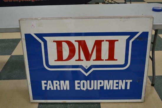 DMI Farm Equipment Metal Sign; 44"x32-1/2"x2"; Single-Sided