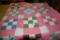 Twin Hand-Sewn Block Pattern Quilt in Good Shape