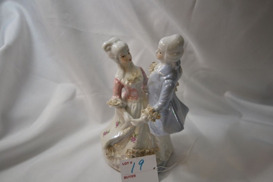 Porcelain 7-Inch Colonial Style Sir & Lady Dancing Figurine