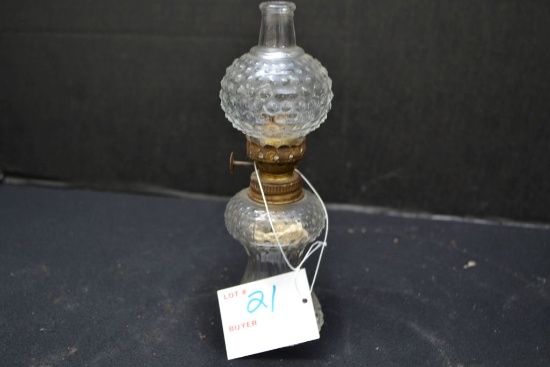 Vintage Mini Hobnail Pattern Oil Lamp