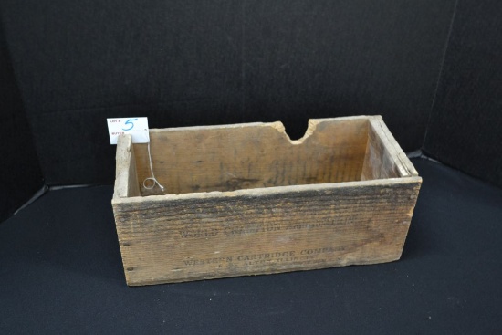 Vintage Wester Super Wood Ammo Box; 14"x6"x6"; Some Damage to Box