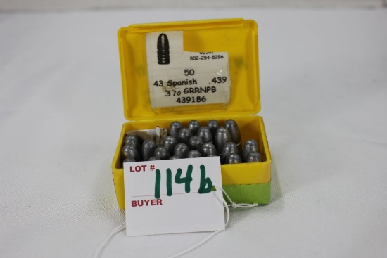 Spanish Lead Bullets 370 Gr. .439, 24 Rds
