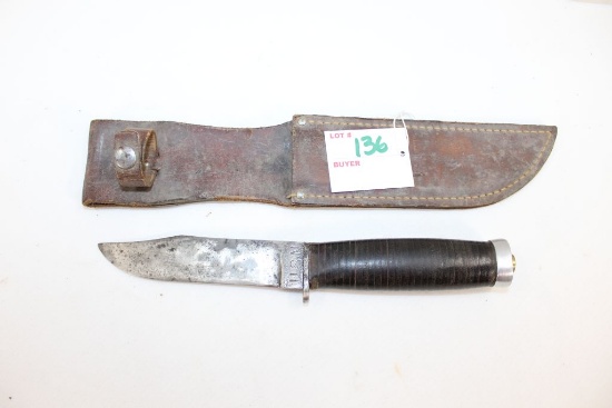 RH 35 US Navy Knife w/Leather Sheath; 9-3/4" OAL
