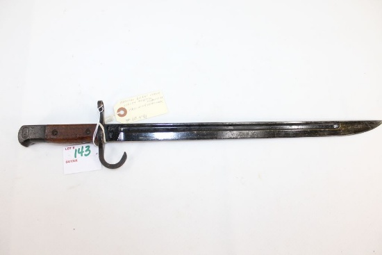 Japanese Rifle Bayonet National Denki Under Kokura Arsenal Supervision Pre-War Trademark; SN 10491;