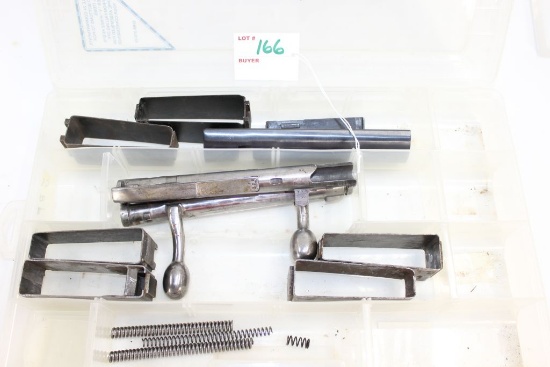 1 Box of Misc. Japanese Rifle Parts Including Bolts and Clip Wells