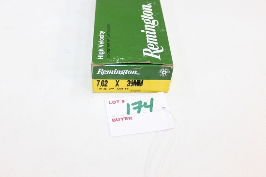 1 Remington 7.62x 39mm Box Ammo, 20count