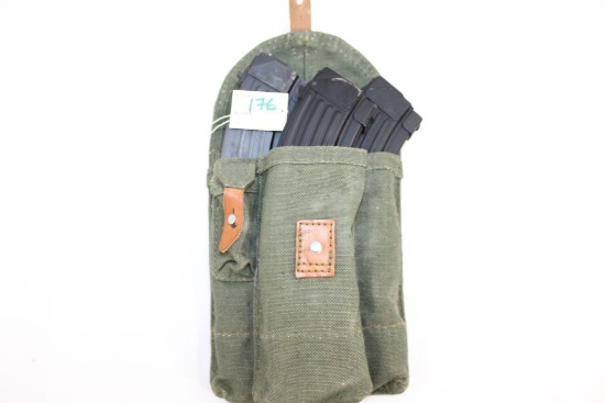 3 - AK 7.62x39 30-Round Magazines w/Canvas Pouch