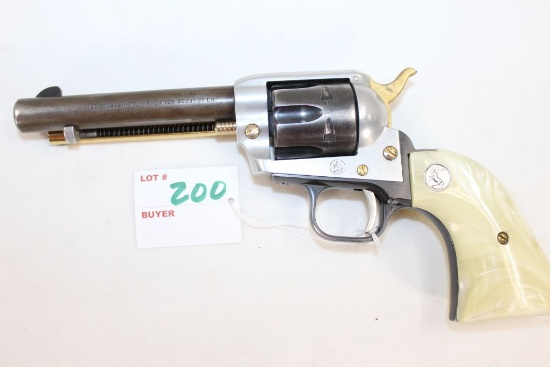 Colt Single Action Frontier Scout .22 LR Revolver; Aluminum Frame; Gold Furniture; Factory Pearl Gri