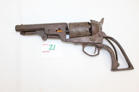 Single Action Black Powder Revolver; European Maker Unknown; Unfireable