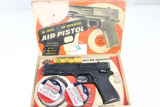 Crossman Marksman Repeater 20 Shot BB Air Pistol .177 Cal. w/Vintage Pellets and BBs; Original Box a