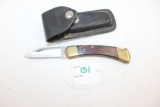 Buck Model 110E Single Locking Blade Folding Knife w/Leather Case; Made in 1999; 8